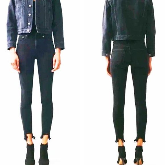 Agolde Denim - Agolde Jeans Womens 30 Sophie Mid Rise Ankle Shout Black Raw Hem